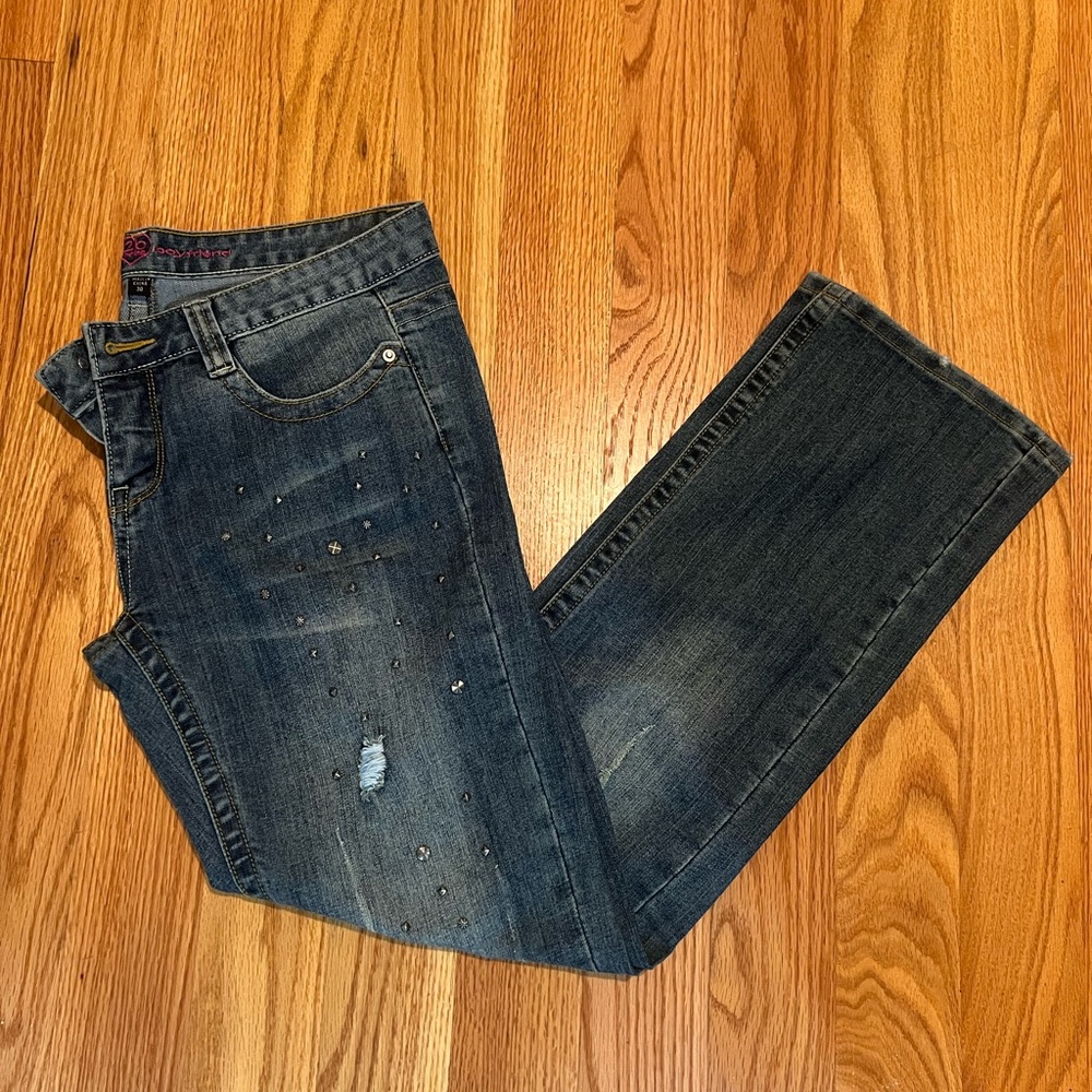 Y2K bebe Dark Blue Distressed Jeans